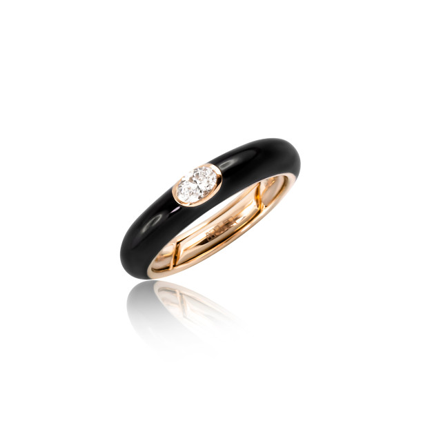         Roségold, Ringe, Adolfo Courrier Singles Black Ring