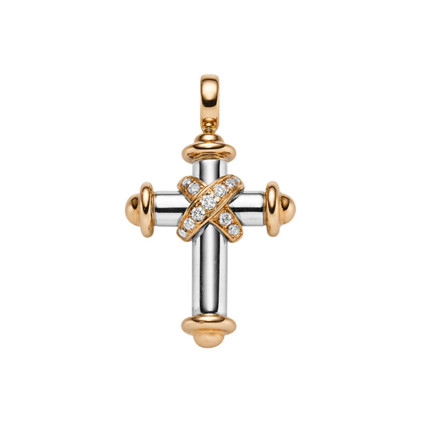         Roségold &amp; Weißgold, Halsschmuck, Leo Wittwer Crosses Anhänger