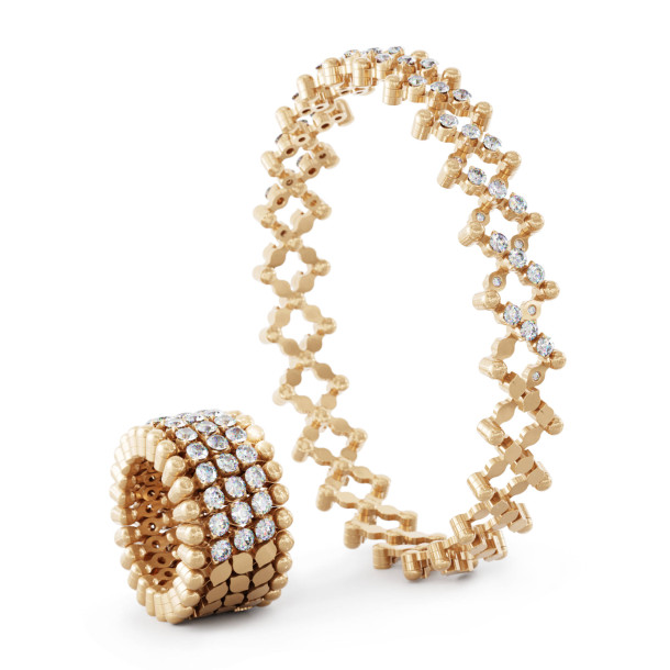         Roségold, Armschmuck, Serafino Consoli Serafino Multi-Size Ring und Armreif