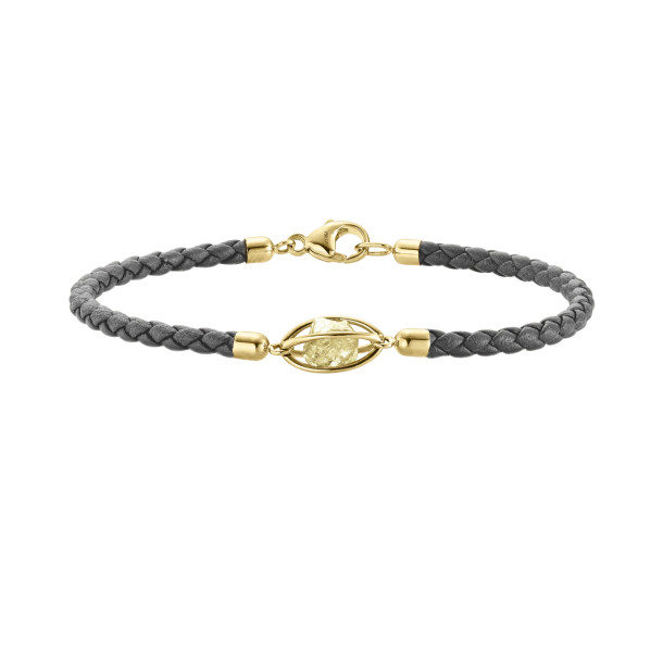         Gelbgold, Armschmuck, Leo Wittwer Rough Cut® Leder Armband