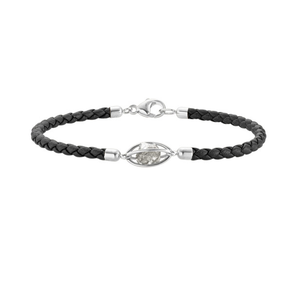         Weißgold, Armschmuck, Leo Wittwer Rough Cut® Leder Armband