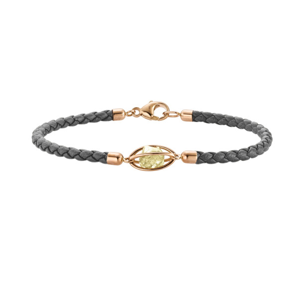         Roségold, Armschmuck, Leo Wittwer Rough Cut® Leder Armband
