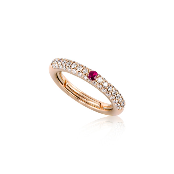         Roségold, Ringe, Adolfo Courrier Bordeaux Ring