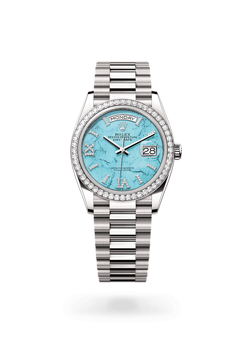 Rolex Day-Date 36 M128349RBR-0031 Herrenuhr / Damenuhr - Oyster, 36 mm, Weißgold mit Diamanten