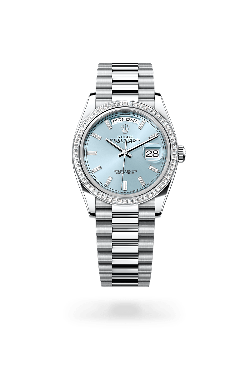Rolex Day-Date 36 M128396TBR-0003 Herrenuhr / Damenuhr - Oyster, 36 mm, Platin mit Diamanten