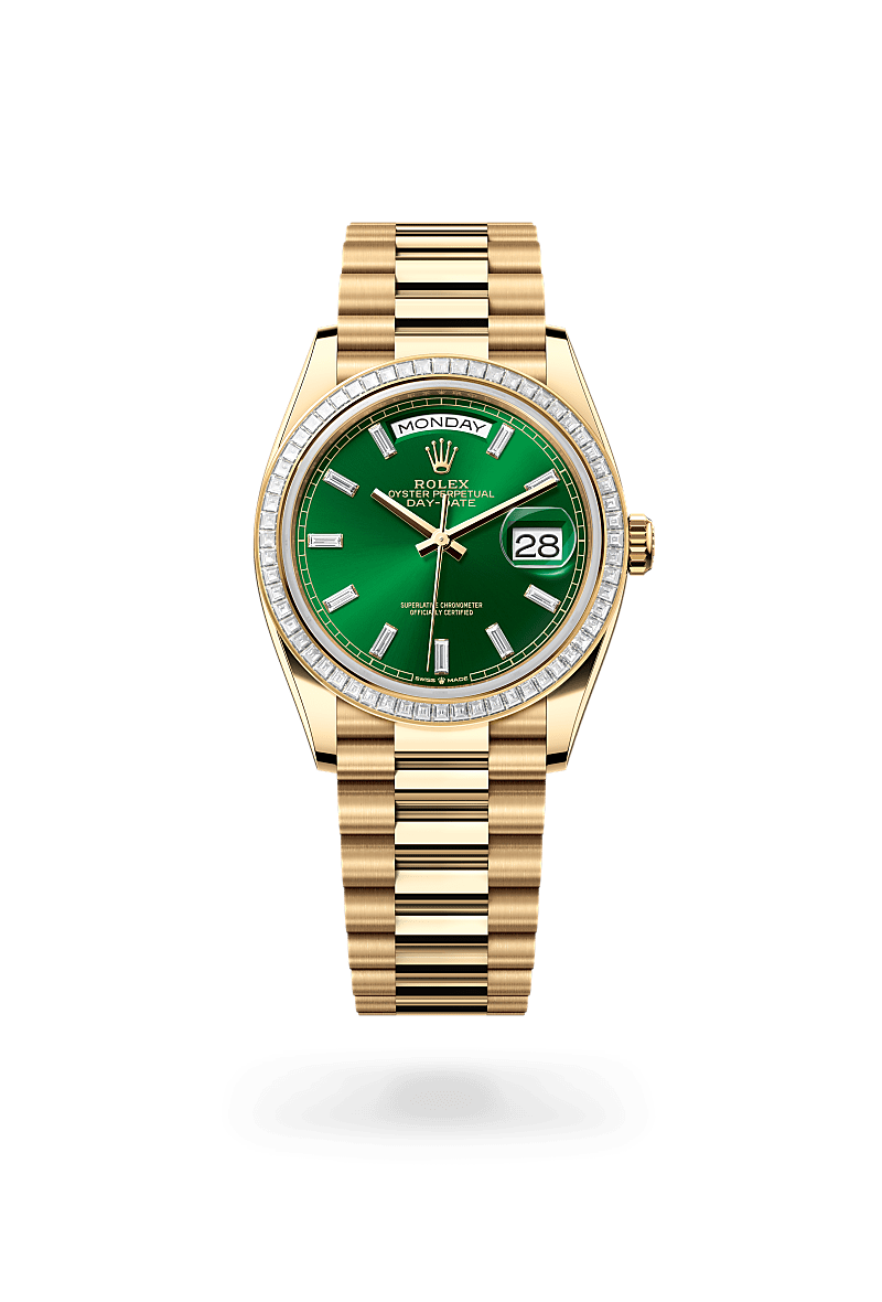 Rolex Day-Date 36 M128398TBR-0035 Herrenuhr / Damenuhr - Oyster, 36 mm, Gelbgold mit Diamanten
