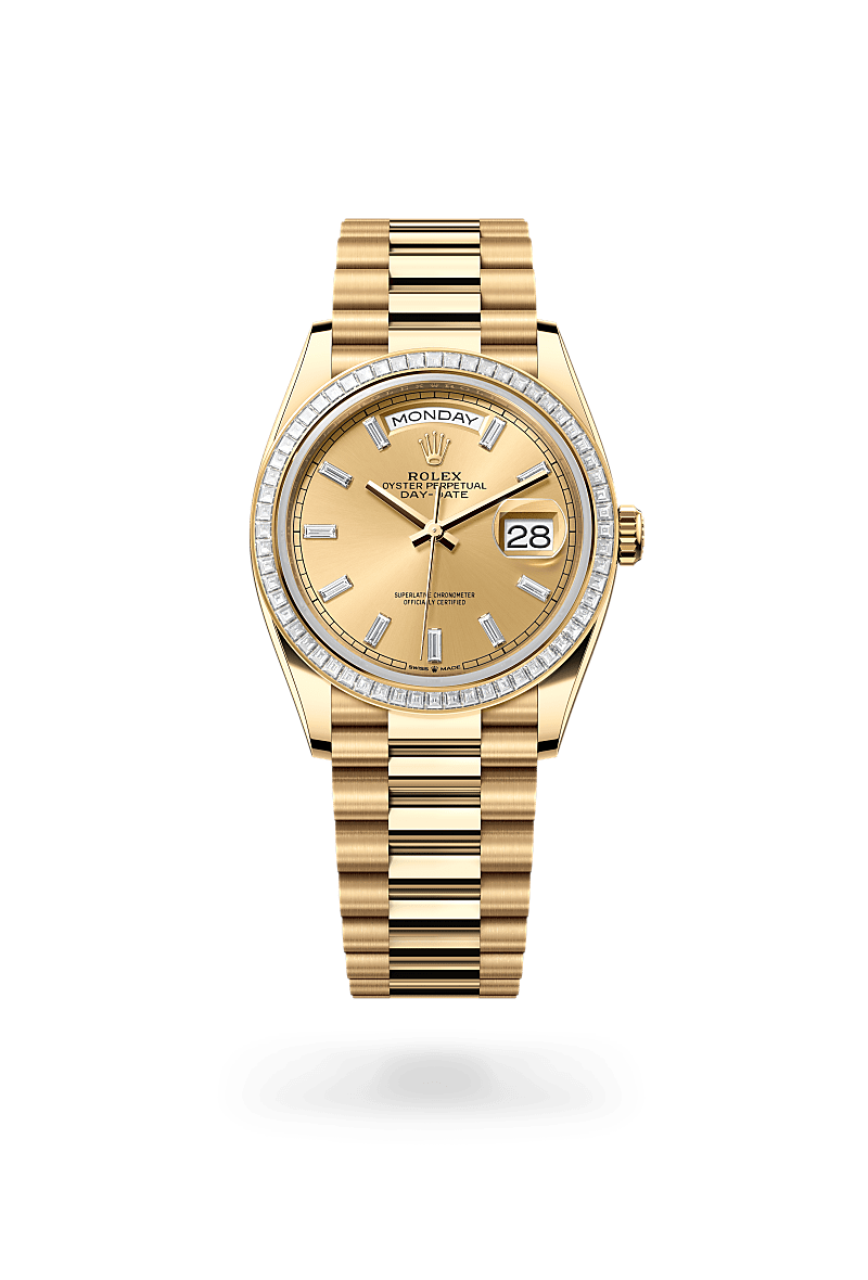 Rolex Day-Date 36 M128398TBR-0037 Herrenuhr / Damenuhr - Oyster, 36 mm, Gelbgold mit Diamanten
