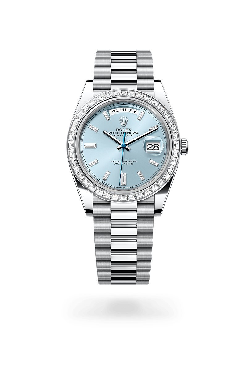 Rolex Day-Date 40 M228396TBR-0002 Herrenuhr - Oyster, 40 mm, Platin mit Diamanten