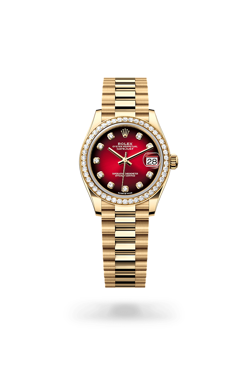 Rolex Datejust 31 Herrenuhr (M278288RBR-0041) Oyster, 31 mm, Gelbgold mit Diamanten